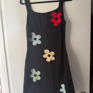 Cider Black Mini Dress with Red, Mint & Yellow Flower design Brand New 1X